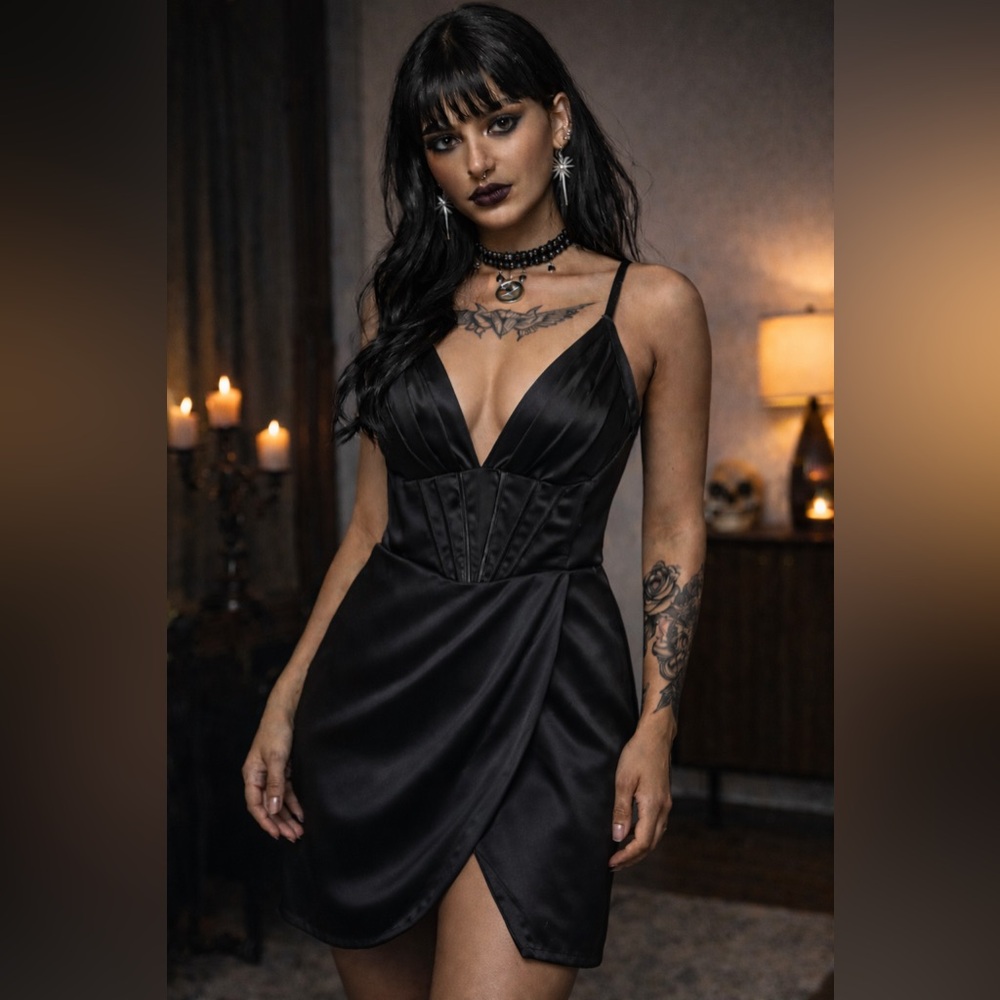Perfect Corset NYC Black Satin Corset Dress